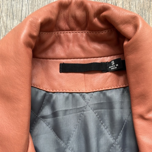 BLK DNM Lambskin Leather Jacket Mauve Pink Small 100% Genuine Leather  SMALL - Picture 4 of 6